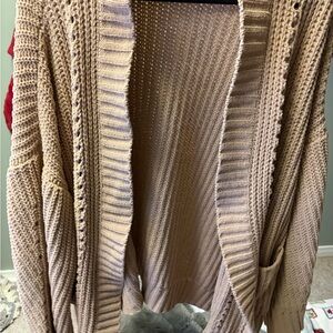 American Eagle Outfitters Tan Knit Cardigan